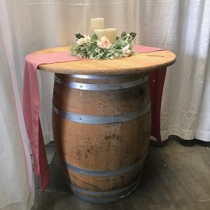 H. Rustic Barrel Round Table